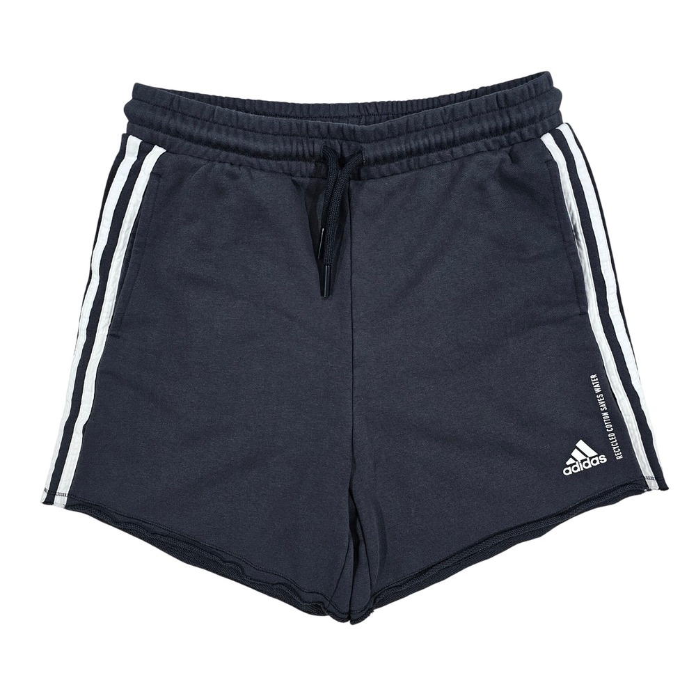 Adidas Essentials Men M Blue Shorts Recycled Cotton 3-Stripe French Terry Sport